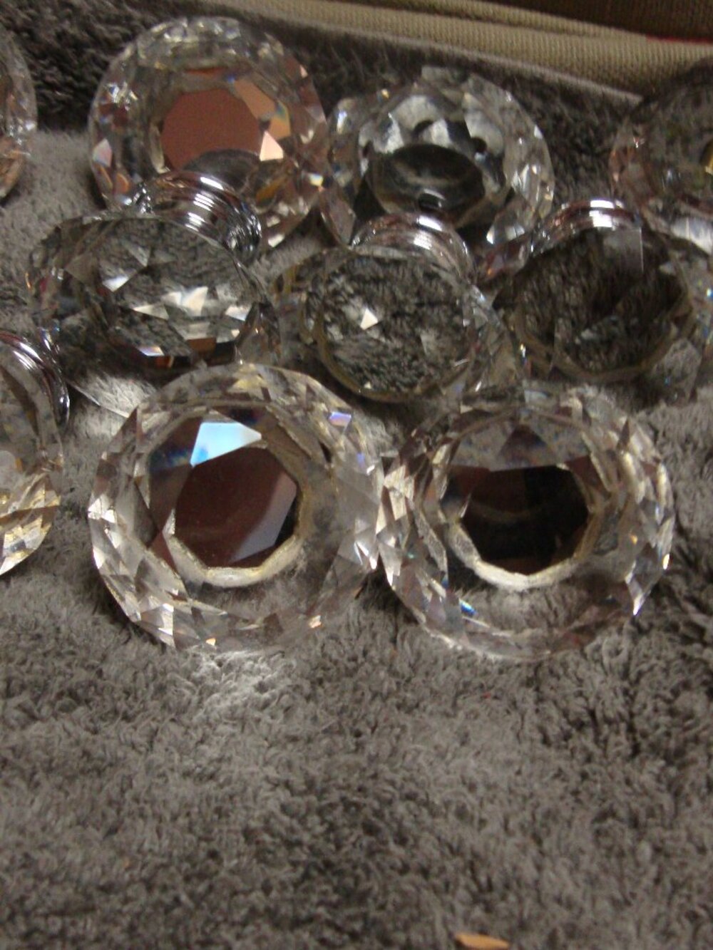 Lot of 12 Glass Drawer Pulls Knobs